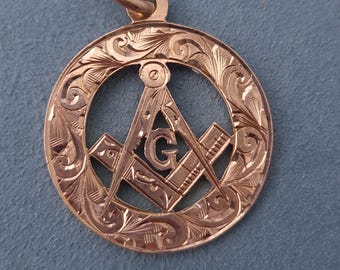 Antique Masonic Pendant 9ct Rose Gold