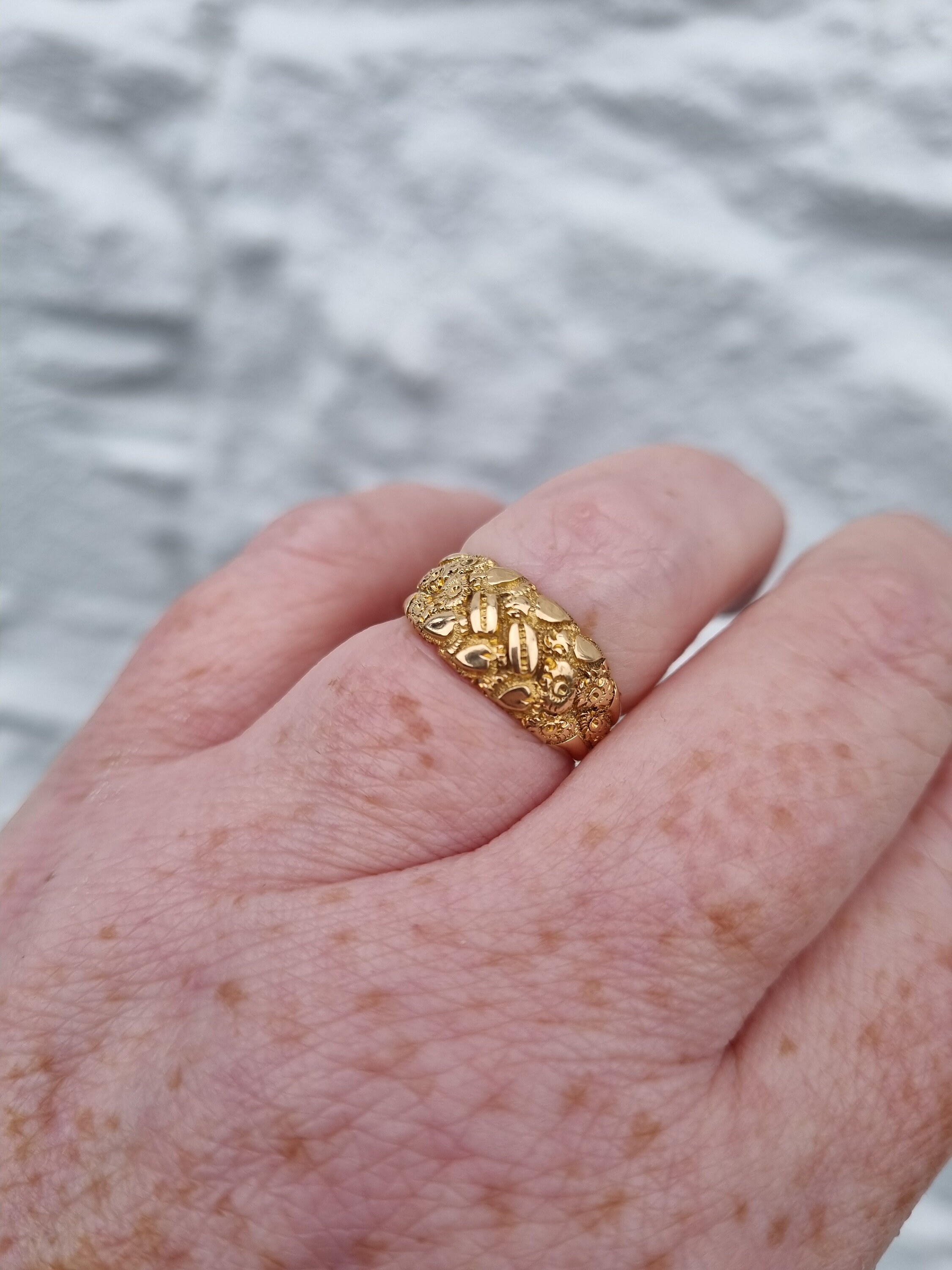Antique Edwardian 18ct Gold Keeper Ring 1906 Etsy
