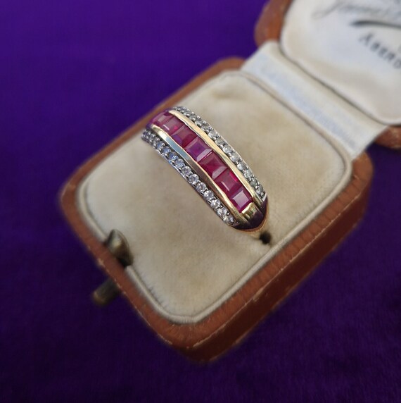 Ruby & Topaz Ring 9ct Gold - image 6