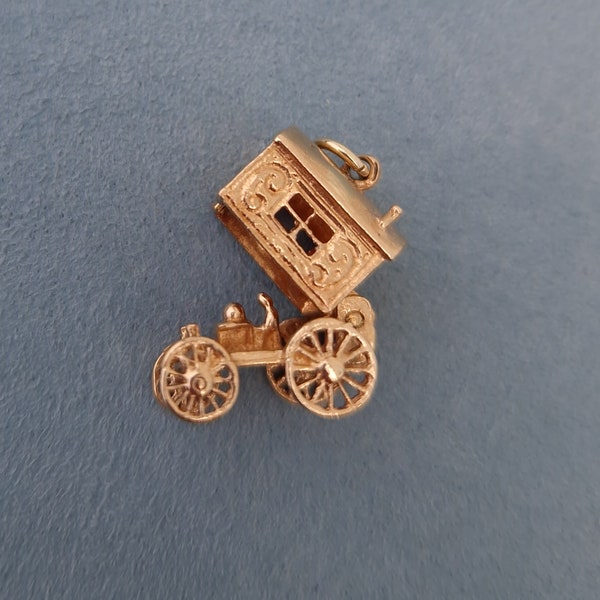 Charme Vintage Argent Sterling - Caravane De Diseuse De Bonne Aventure - 2,7g / 1,5cm - Occasion