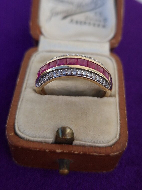 Ruby & Topaz Ring 9ct Gold - image 7