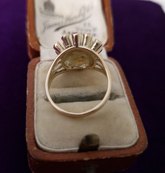 Vintage Sputnik Ruby 9ct Gold Ring - image 10