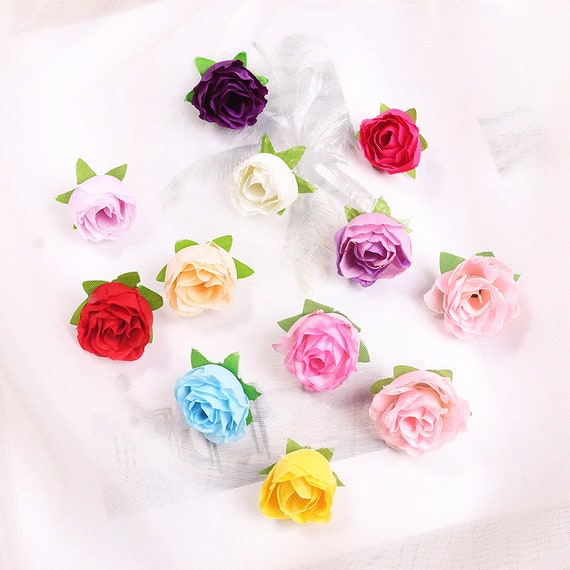 10 PCS artificial pequeña flor de rosa cabeza flores de boda - Etsy México