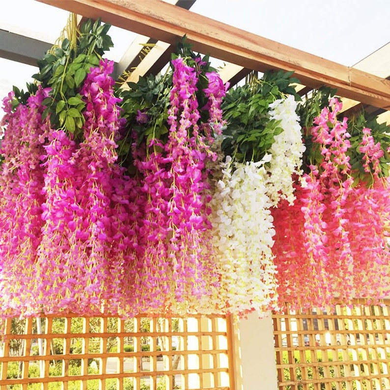 12PCS Wisteria Artificial Flowers Garland Artificial Vine Etsy