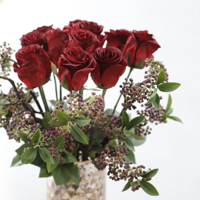 Fake Roses Real Touch Roses 10PCS artificial flower Wedding Etsy