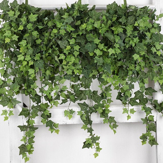 Artificial Plant Green Leaf Boston Ivy Wall Hanging Vine | Etsy