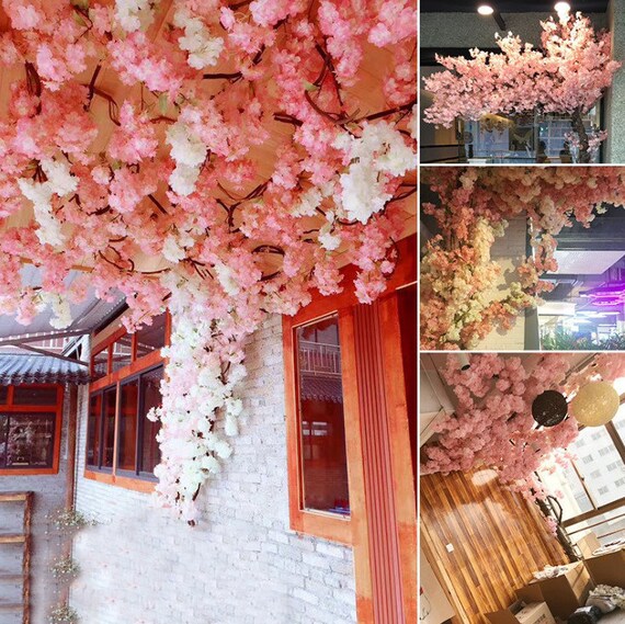 10pcs Artificial Flower Cherry Blossom Sakura Restaurant Hotel Etsy