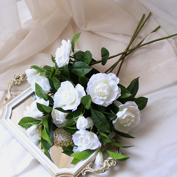 10pcs Artificial Flower Gardenia Fake Cape Jasmine Silk - Artificial Gardenia Flowers 10pcs Artificial Flower Gardenia Fake Cape Jasmine Silk - Artificial Gardenia Flowers
