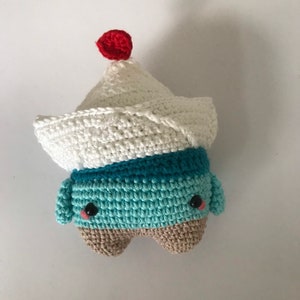 Crocheted paper boat, amigurumi boat, ship, origami