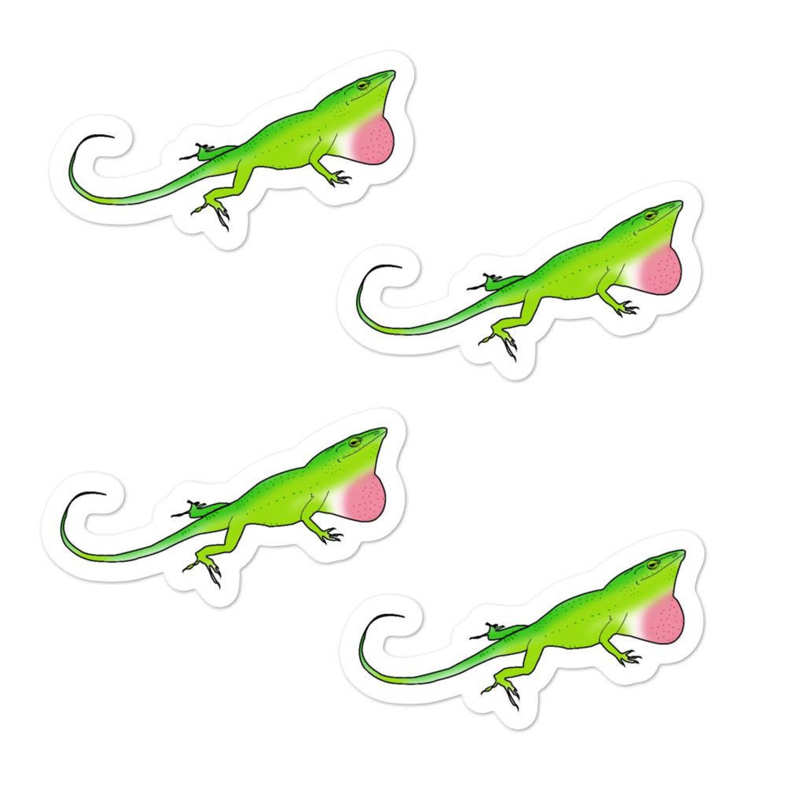 4 Reptile Stickers Green Anole Decals Reptile Stickers Pet | Etsy