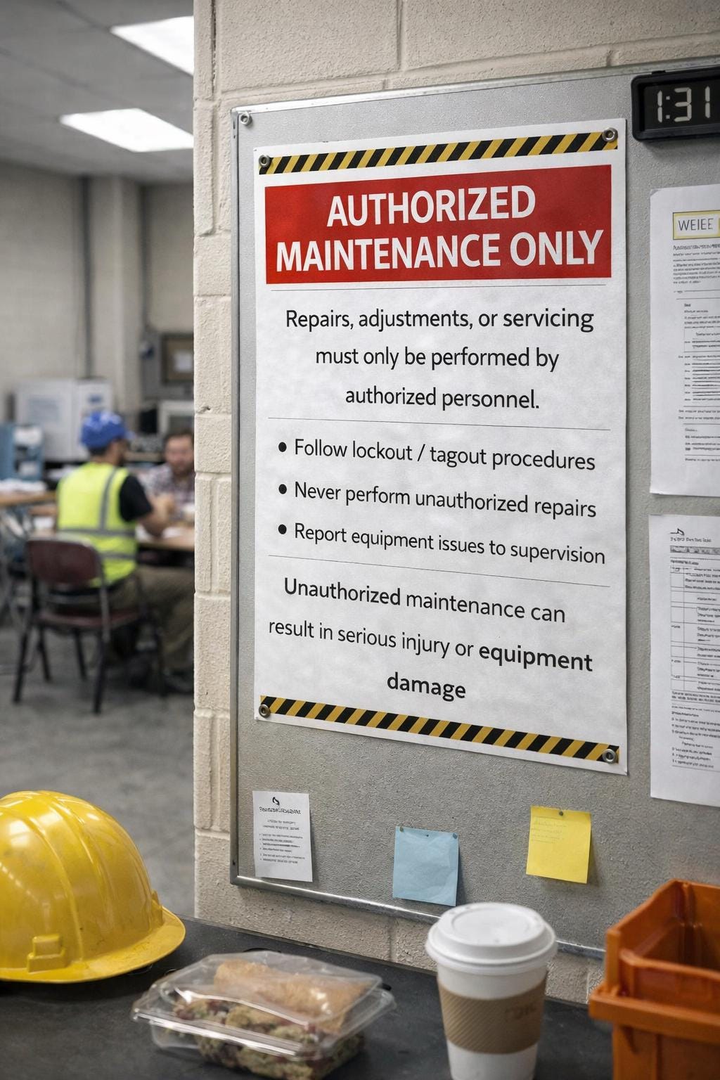 Authorized Maintenance Only Safety Poster | Lockout Tagout Sign ...