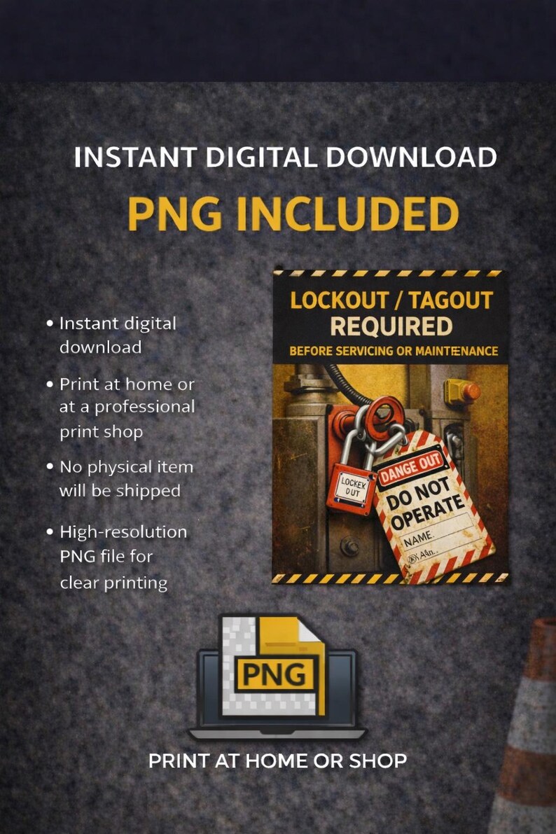 Lockout Tagout Required – Workplace Safety Poster | Industrial ...