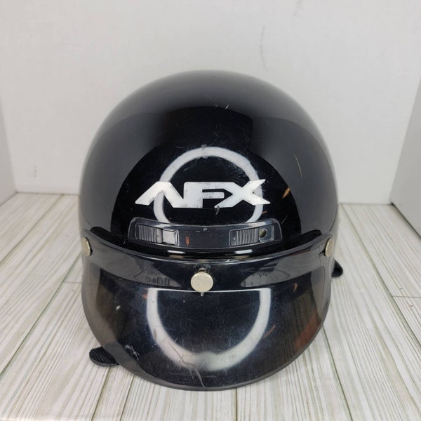 AFX FX-7 Beanie Motorcycle Half Helmet Size Medium DOT Black