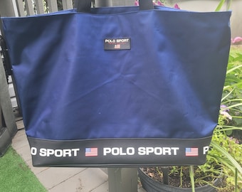 Ralph Lauren Polo Sport Vintage 90’s Blue Nylon Heavy Duty Rucksack/ Tote Bag