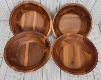 Aidea Wooden Bowls, Salad Bowl 7 Inch,Made With Natural Acacia Wood, Set of 4