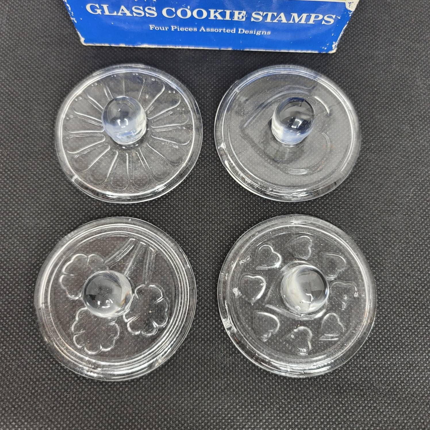 Vintage Williams Sonoma Glass Cookie Stamps 4 Designs Hearts Etsy