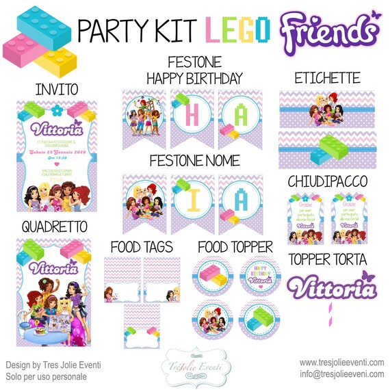 Party Kit Compleanno Lego Friends Lego Friends Birthday Party Kit By Tres Jolie Eventi Catch My Party