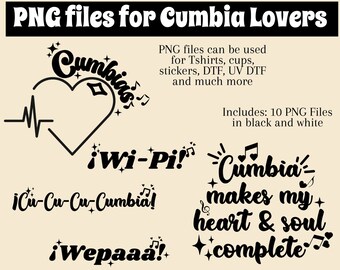 Cumbia Lovers PNG ファイル、ラテン音楽デザイン (デジタルダウンロード)