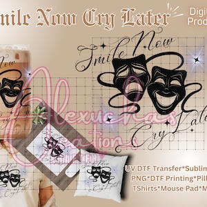 Smile Now Cry Later PNG: Chola Tattoo Design (Digital Download)