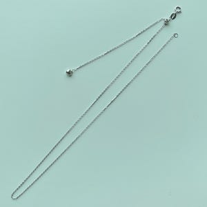 18 &quot;18K Goldkette - Weißgold Halskette mit verstellbarem Schieber (jede Länge) -1,31g