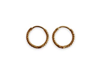 916 gold huggie -22k gold hoop - 916 gold hoop earring 15mm/1.5cm-2.10g