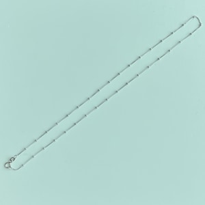 16.5&quot; Italy 18K gold chain - White gold Necklace (18k gold/750 pure gold)-2.3g