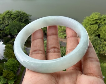 62mm Burmese Type A Jadeite Jade Bangle with AGGL certificate