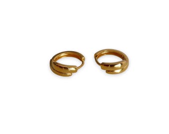 22k Gold Hoop Earrings - 916 Pure Gold(Size 1mm) 916 gold hoop/pure gold (2.33g)