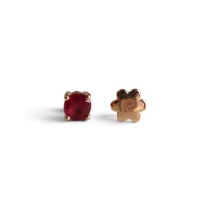 Single Minimalist Flat Back Gemstone Stud – Sold Individually