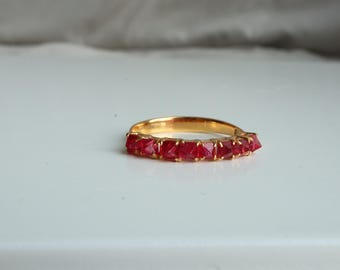 Angel Cut Red Spinel Ring in 18k Solid Gold