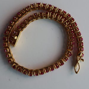 16.5cm (6.5”)Unheated Burmese Ruby Bracelet/Full Eternity Tennis Bracelet