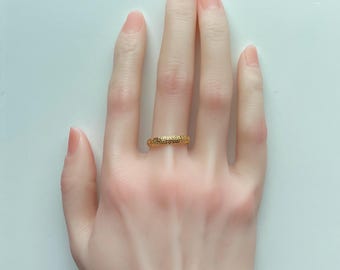 22k 916 Italian Floral Lace Openwork Band Ring-2.17g (Ring Size US7.5/HK17)