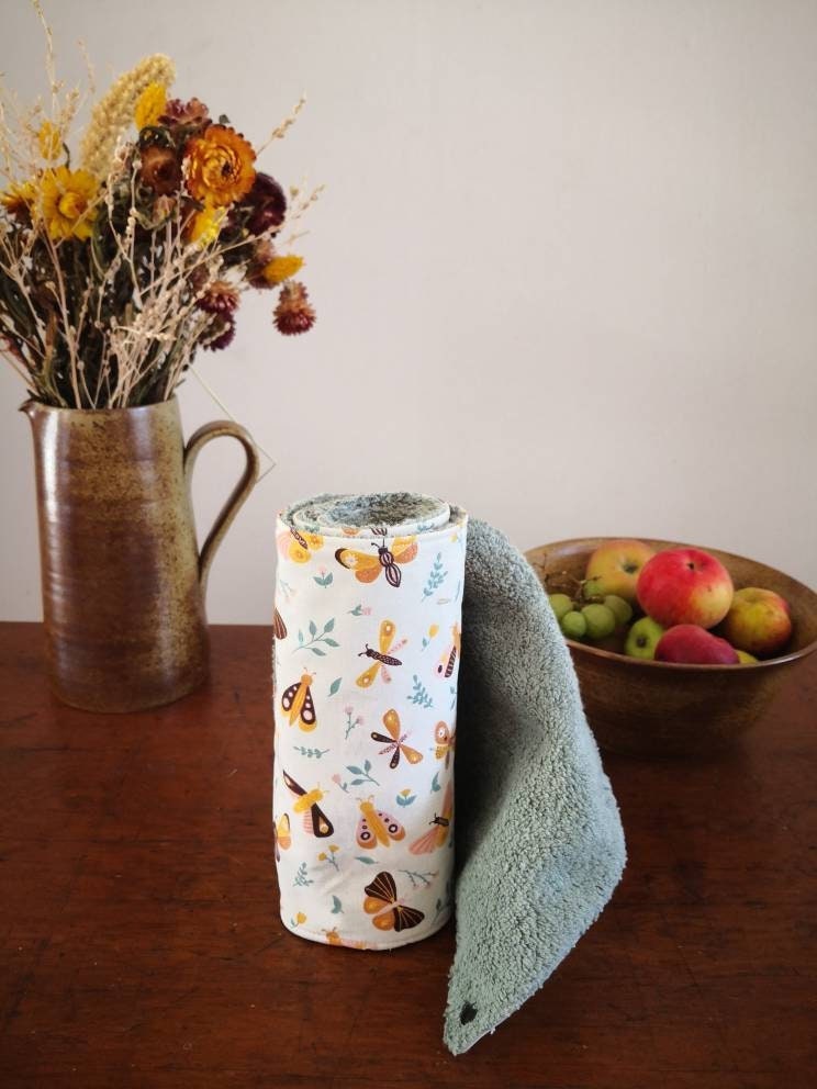 Rouleau d'essuie-Tout Lavables et Réutilisables-Rouleau 5 Feuilles Essuie-Tout Réutilisables-Essuie