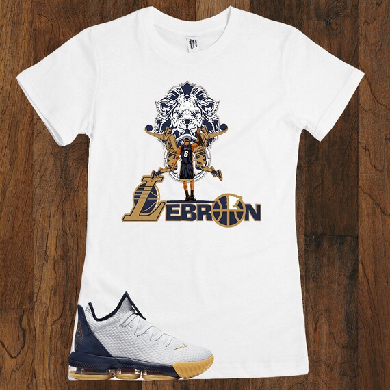 white and gold lebron shirt