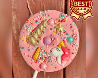 Custom Chocolate Lollies - Unicorn Party Favours - Unicorn