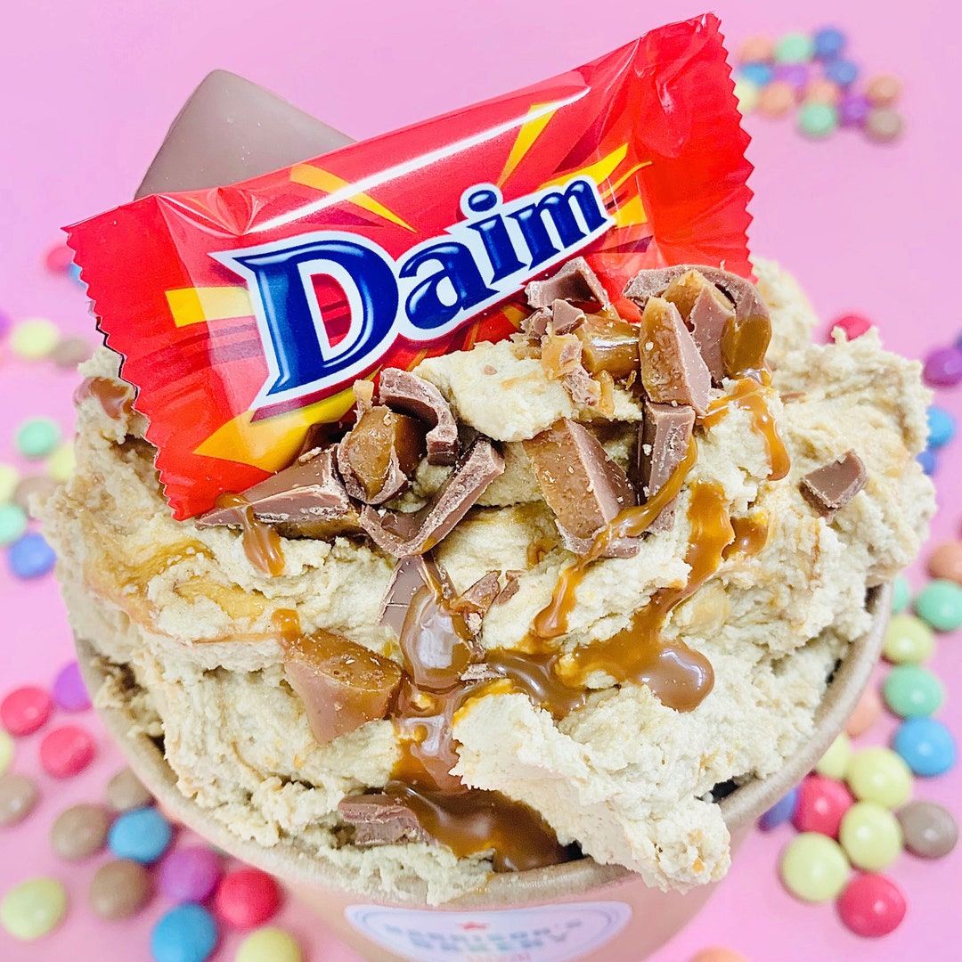 Daim Bar Cookie Dough Edible Cookie Dough Caramel Cookie - Etsy UK