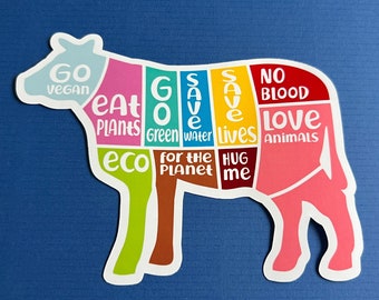 Go Vegan Cow  - Decal / sticker