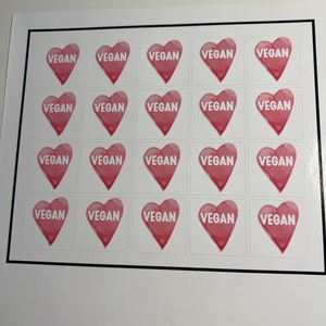 Sheet of Vegan stickers (Pink with white text)