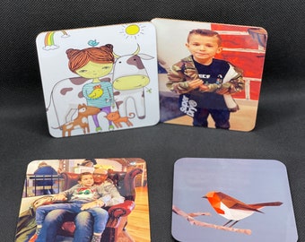 Personalised Photo coaster - Set of 4 - personalised custom coasters -