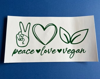 Pace - Amore - Decalcomania vegana / adesivo