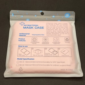 Antibacterial Mask Case Available in 4 colours in SEALED BAGS face covering mask case image 2
