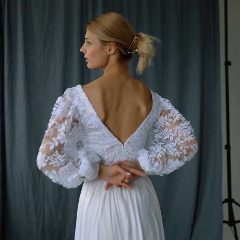 Wedding Dress Puffy Sleeve Etsy