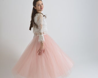 Tulle Midi Skirt ,Ballerina Tulle Skirt , Pink  White  Black  Skirt  Painted Skirt , Prom Dress , Sun Flared Bridesmaid Skirt,  Plus Size