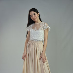 Boho embellished wedding  crop top +  corset  Lace blouse , Wedding bustier, Plus size boho wedding dresses