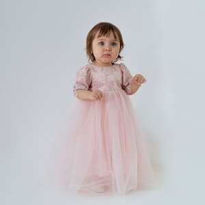 Pink tulle dress for girls, Flower girls dress ,Baby tutu dress ,First birthday dress ,Dress for little girl,Girls occasion dress