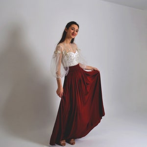 Silk Skirt Maxi Skirt High Waisted Formal Long Skirt Skirt For Prom Long Skirt Wedding Skirt Silk Skirt Plus Size Gift For Her image 6