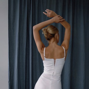 Modern Bridal Separates: Slip Wedding Dress with Bustier Top for Courthouse & Prom