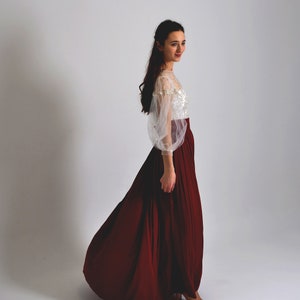 Silk Skirt Maxi  Skirt High Waisted Formal Long Skirt Skirt For Prom Long Skirt  Wedding Skirt Silk Skirt  Plus Size Gift For Her