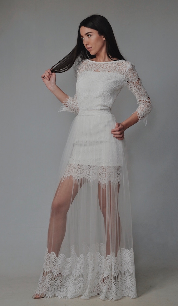 Lace rehearsal hotsell dinner dress