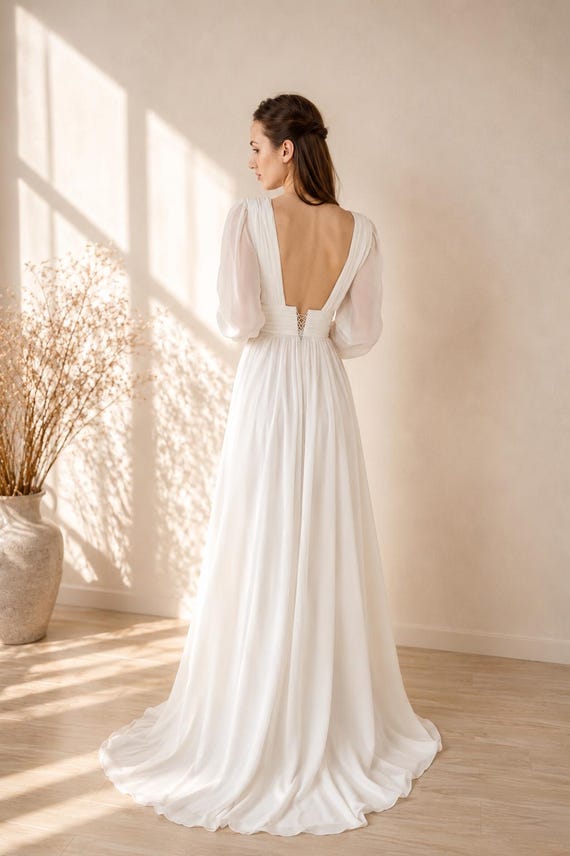boho dress with train T242013_Gorgeous Boho Tulle A-line with Side Bodice Peek-a-Boo Effect and  Airy Semi-Cathedral Train
